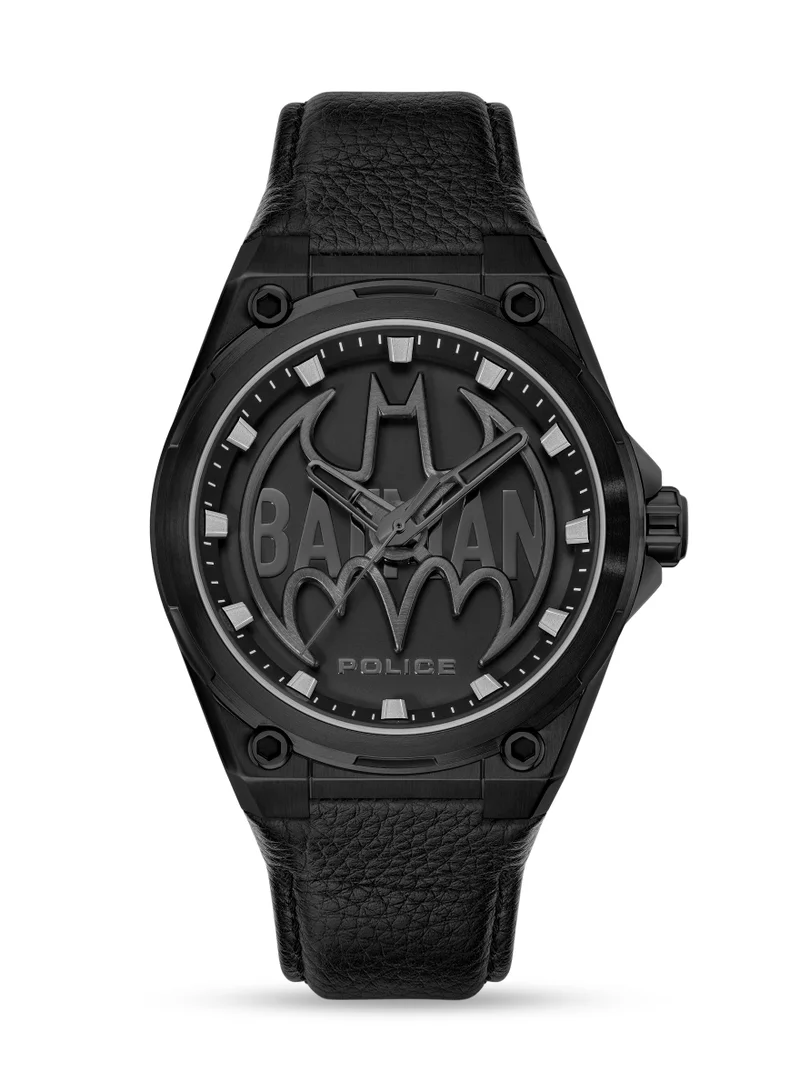 Batwing Special Edition Genuine Leather Strap Analog Watch for Men, 45mm