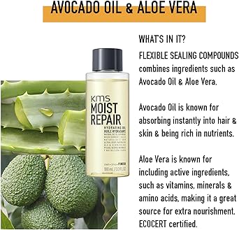 KMS Moist Repair Hydrating Oil for All Hair Types 100ml - Image 2