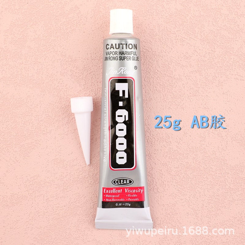 Generic AB glue toothpaste glue rhinestone mobile phone shell jewelry glue screen repair rhinestone diy handmade jewelry glue 5#25g silver/aluminum body rubber head (F6000) 