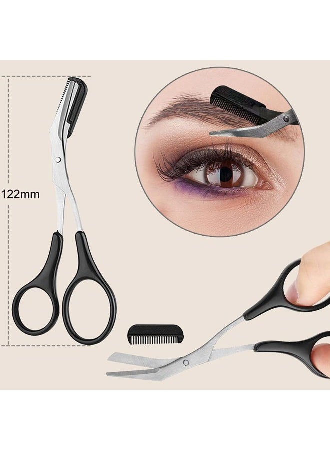 KingMas 9 in 1 Eyebrow Kit, Face Razors, Facial Trimmer Shaver, Eyelash Comb, Angled Brush, Grooming Scissors, Tweezers for Women - Image 5