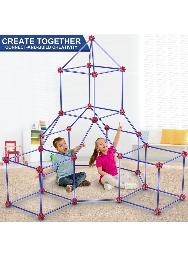 V-Opitos Fort Building Kits For Kids, 140 Pcs Stem Construction Toys, Christmas, Birthday Gifts For 4, 5, 6, 7, 8, 9, 10, 11, 12 Years Old Boys & Girls, Indoor & Outdoor Play Tent Activity  - Image 2
