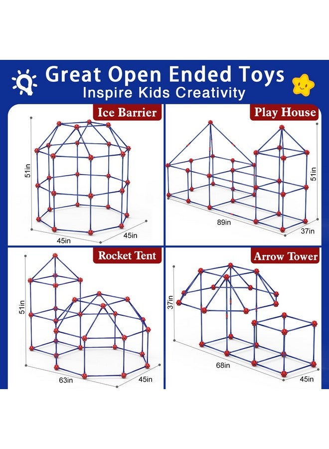 V-Opitos Fort Building Kits For Kids, 140 Pcs Stem Construction Toys, Christmas, Birthday Gifts For 4, 5, 6, 7, 8, 9, 10, 11, 12 Years Old Boys & Girls, Indoor & Outdoor Play Tent Activity  - Image 4