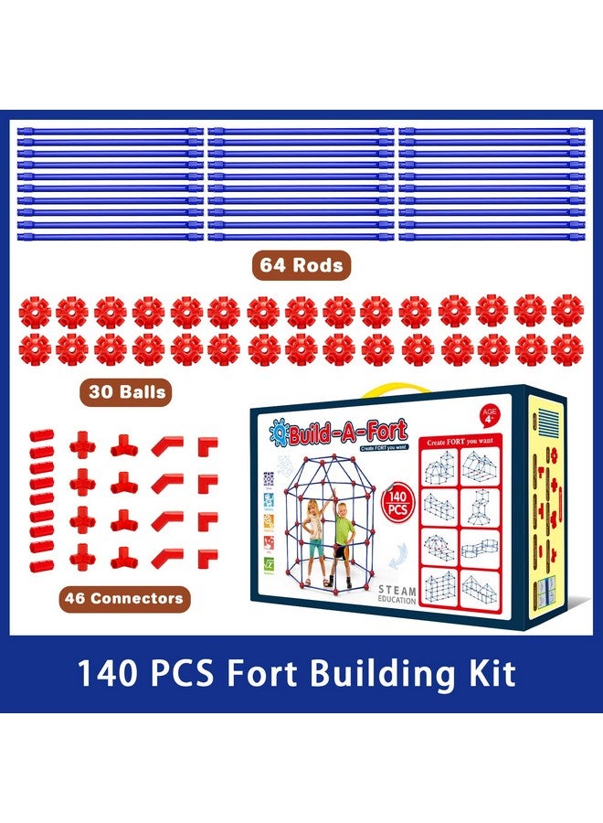 V-Opitos Fort Building Kits For Kids, 140 Pcs Stem Construction Toys, Christmas, Birthday Gifts For 4, 5, 6, 7, 8, 9, 10, 11, 12 Years Old Boys & Girls, Indoor & Outdoor Play Tent Activity  - Image 3