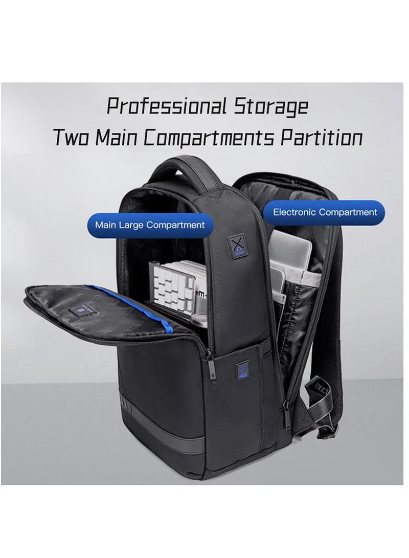 ARCTIC HUNTER Classic Business Travel Backpack School Shoulder Book Laptop Bag with Laptop Compartment for Men and Women B00498 Black