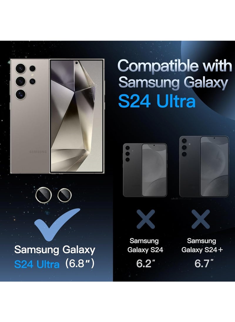 Denx Camera Lens Protector for Samsung Galaxy S24 Ultra, Single Ring Cover 9H Hardness Tempered Glass, Easy Installation Tray, HD Clear, 1 Set (Grey)  - Image 2