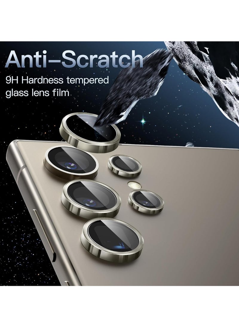 Denx - Camera Lens Protector for Samsung Galaxy S24 Ultra, Single Ring Cover 9H Hardness Tempered Glass, Easy Installation Tray, HD Clear, 1 Set (Grey) - Image 1