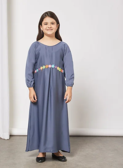 Hayat Kids Butterfly Abaya With Contrasting Embellishment