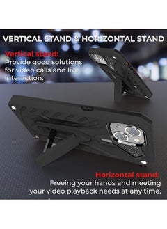 Bills iPhone 13 Premium Armor Case Built-In Kickstand - Military-Grade Shockproof Protective Cover with Reinforced Corners (Black)  - Image 3