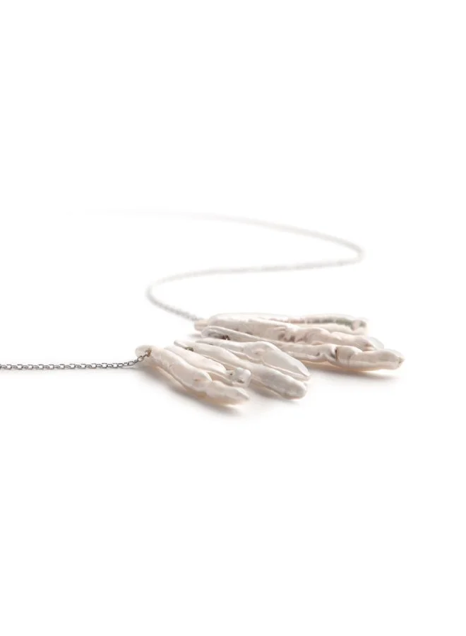 Minza  Minza ” Dolores ” Pure 925 Sterling Silver, Pearl stone, Handmade Necklace for Women, Pendant and Chain Necklace, 1.00 grams of Silver, Jewelry for Casual & Special Occasion for Women | Best Price UAE