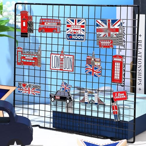 Konohan 12 Pcs London Magnets for Refrigerator Metal UK Fridge Magnet Magnetic London Souvenirs Gifts UK City Magnetic Refrigerator Stickers, Big Ben, Double-Decker Bus, Tower Bridge - Image 3
