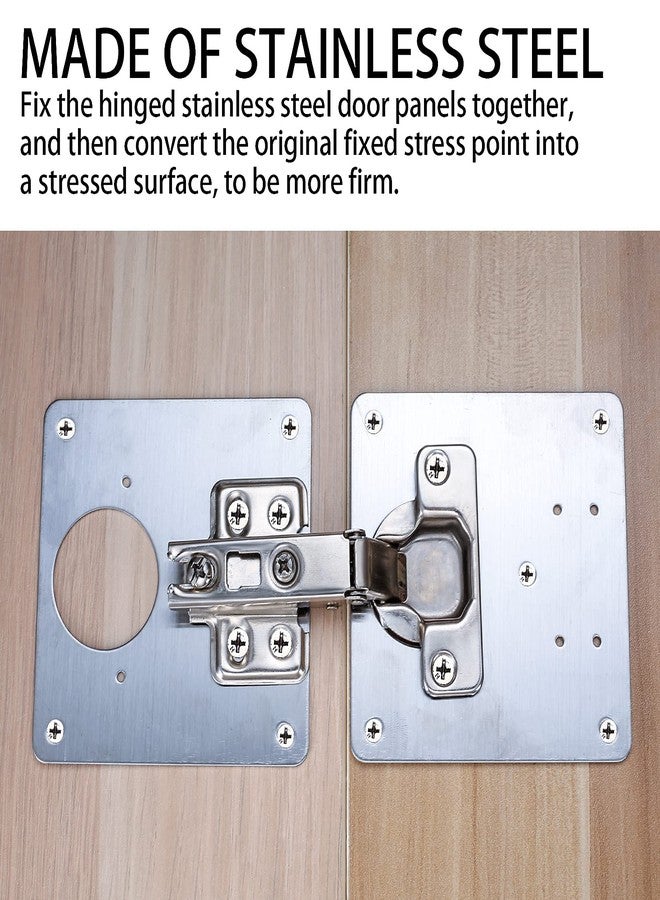 HexinYigjly 20 Pcs Cabinet Hinge Repair Plates Kits, Kitchen Cupboard Door Hinge Repair Plates, Stainless Steel Hinge Repair Fixing Bracket Plate Kit with Screws/Screwdriver for Kitchen Furniture Cabinet Door - Image 5
