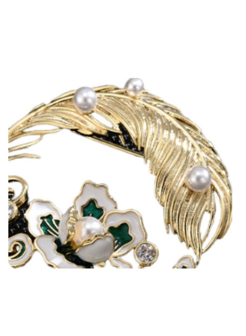 بروش زهرة الفاوانيا العتيقة للنساء، إكسسوارات أزياء تقليدية، أنيقة ورومانسية، هدية عيد ميلاد، هدية العيد - Image 3