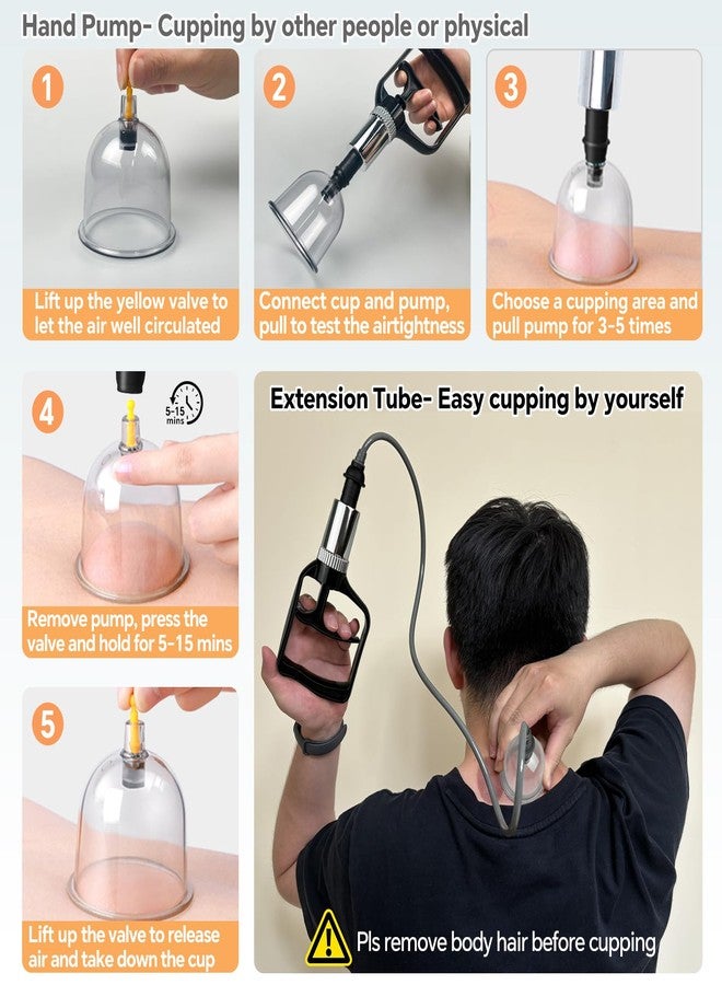 AIKOTOO Cupping Therapy Set w/ 12 Massage Cups for Back Pain Relief Physical Therapy with Hand Pump - Image 4