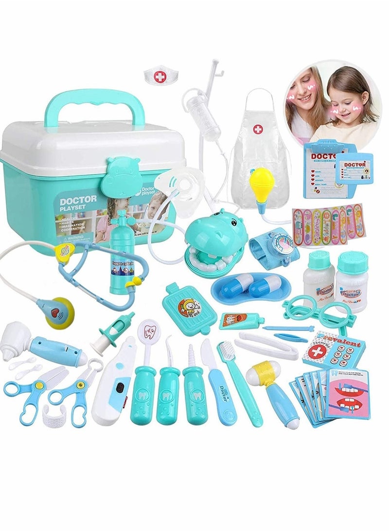 MIXDE 44 Dental Education Works Pretend to Play Dental Game Bag with Storage Box Girl Boy Classroom School Role Playing Doctor Clothing  - Image 1