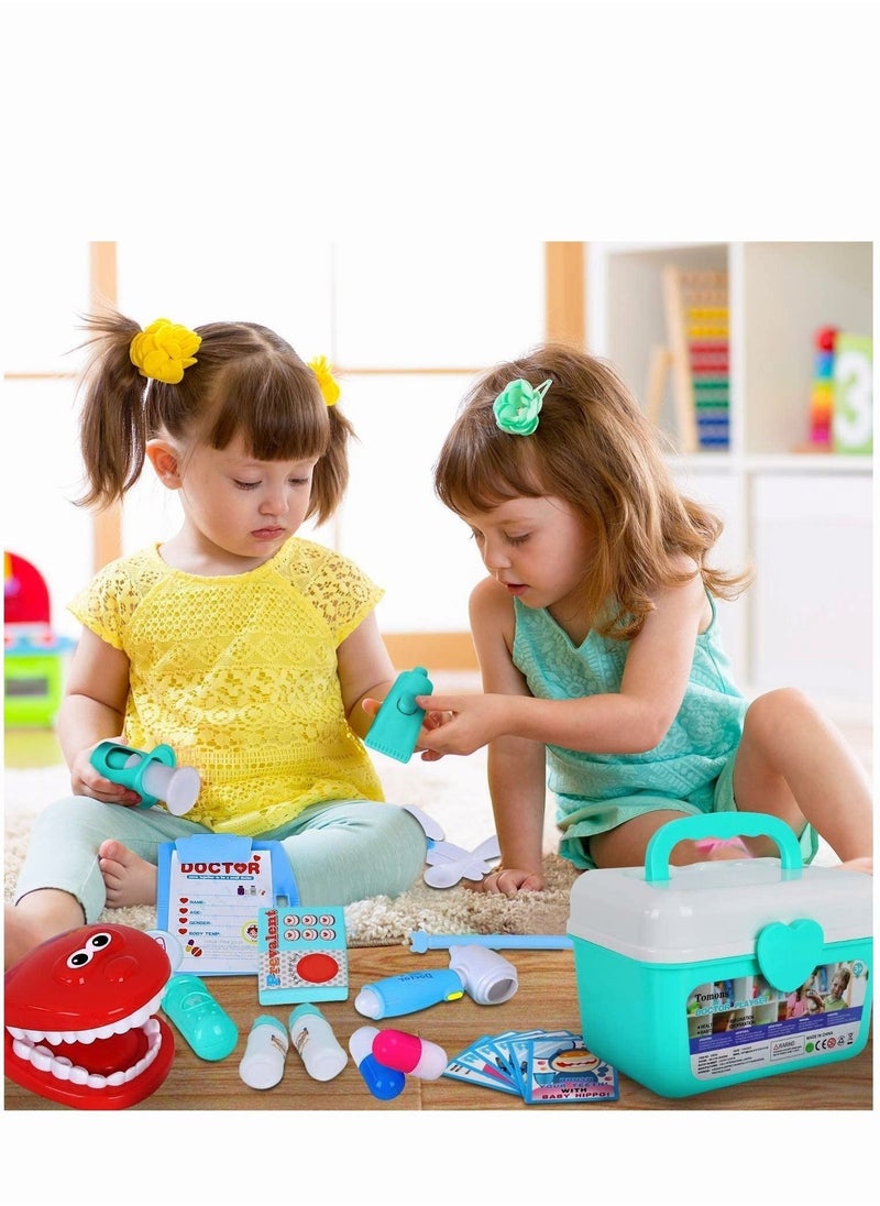 MIXDE 44 Dental Education Works Pretend to Play Dental Game Bag with Storage Box Girl Boy Classroom School Role Playing Doctor Clothing  - Image 2