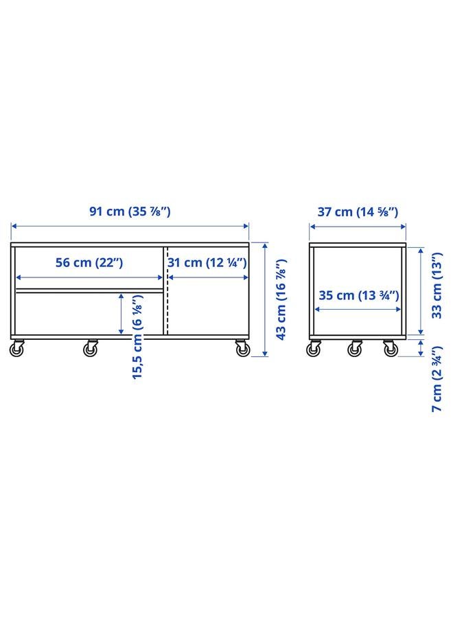 Zaboon Coffee table, dark grey, 91x37 cm - Image 3