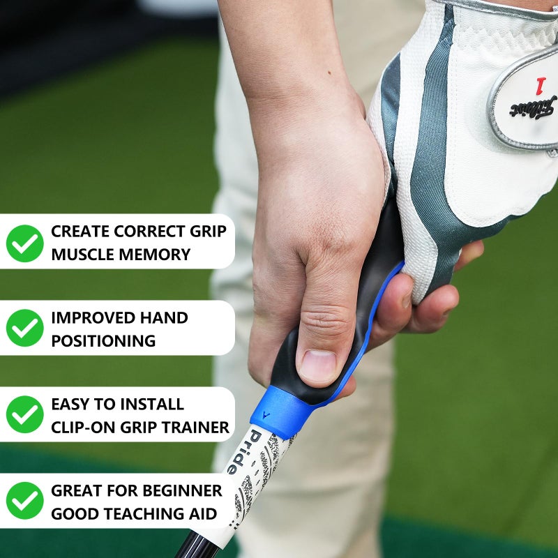 Arttodo Left-Handed Golf Club Grip Trainer, Golf Club Training Aid for Improved Hand Positioning on Golf Club, Help Beginners Learn Correct Grip Posture, Black - Image 3