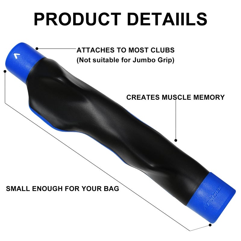 Arttodo Left-Handed Golf Club Grip Trainer, Golf Club Training Aid for Improved Hand Positioning on Golf Club, Help Beginners Learn Correct Grip Posture, Black - Image 5