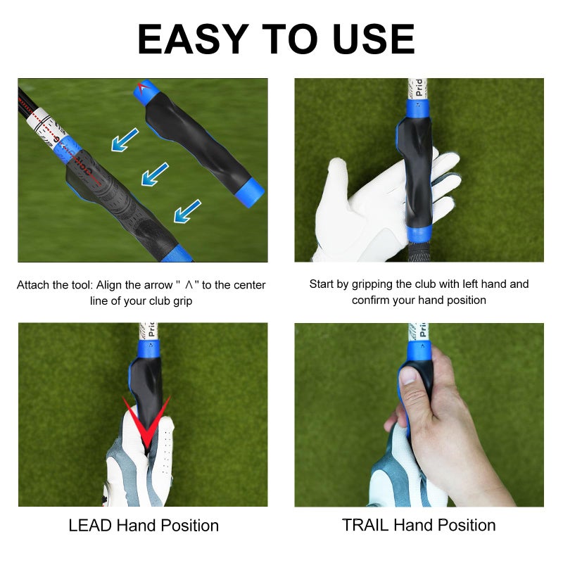 Arttodo Left-Handed Golf Club Grip Trainer, Golf Club Training Aid for Improved Hand Positioning on Golf Club, Help Beginners Learn Correct Grip Posture, Black - Image 4