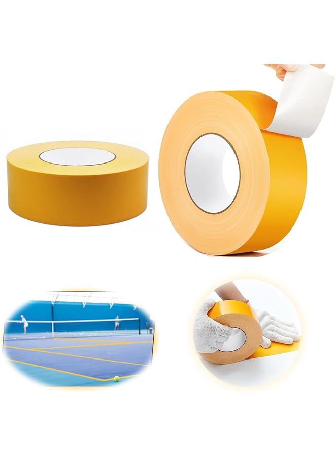 erorex Single Sided Carpet Duct Tape 5Cm*50 M Outdoor Court Tape Adhesive Court Marking Tape Court Lines For Tennis Badminton Parking Floor Pavement Driveway Strong Adhesive Heavy Duty Sticker Tape - Image 1