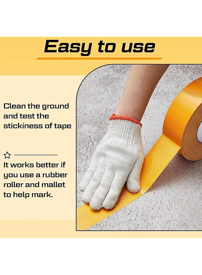 erorex Single Sided Carpet Duct Tape 5Cm*50 M Outdoor Court Tape Adhesive Court Marking Tape Court Lines For Tennis Badminton Parking Floor Pavement Driveway Strong Adhesive Heavy Duty Sticker Tape - Image 3