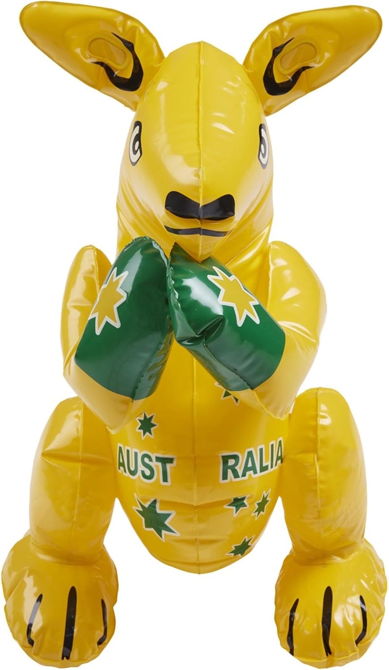 Smiffys Inflatable Kangaroo Yellow with Australia Print 40cm16in Around The World Fancy Dress Animal Dress Up Accessories - Image 1