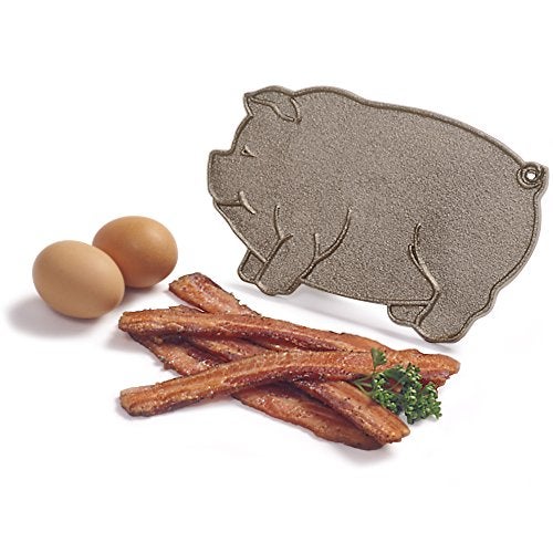 Norpro Cast Iron Pig Shaped Bacon Press with Wood Handle - Image 4