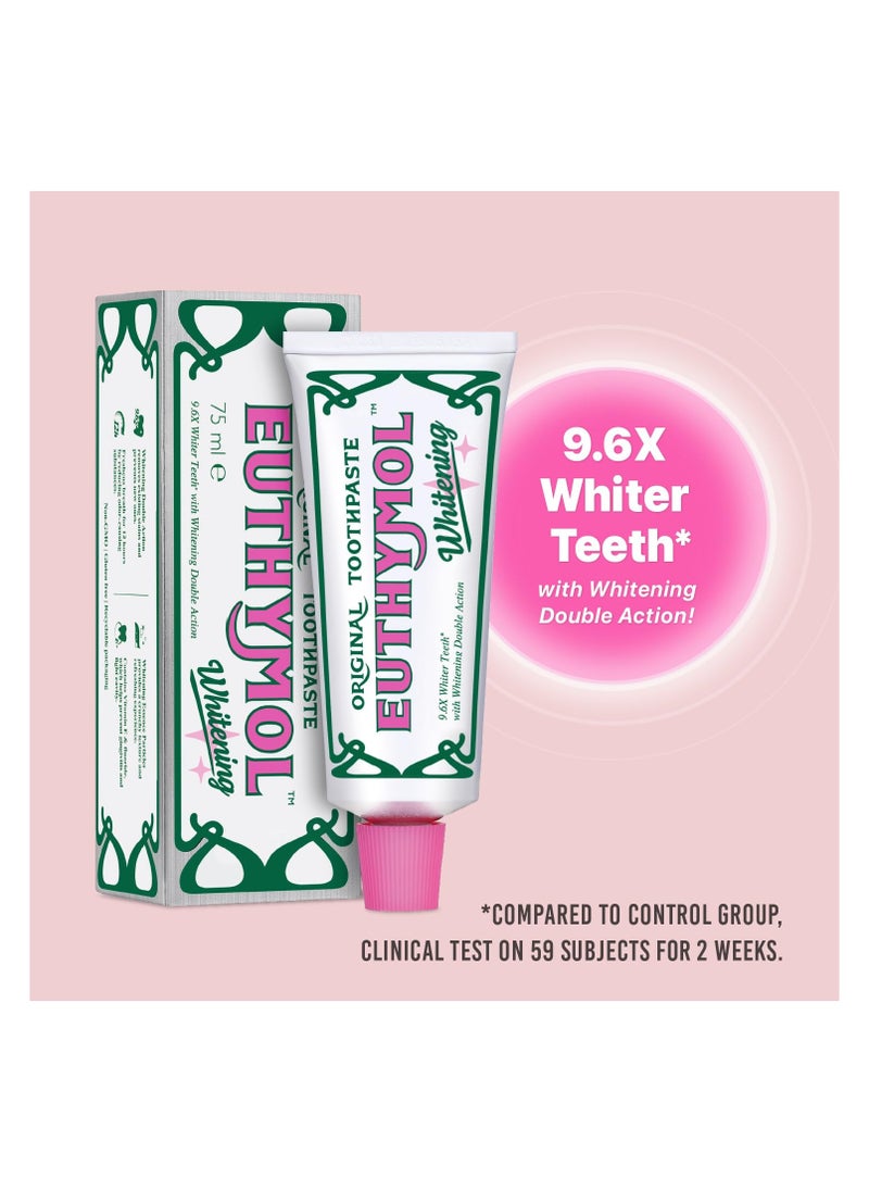 Euthymol Whitening Toothpaste,Stain Removal in 2 Weeks, Long-Lasting Freshness for Sensitive Gum and Teeth. Bad Breath,Cavity Prevention,5X75ml,Pack of 5  - Image 3