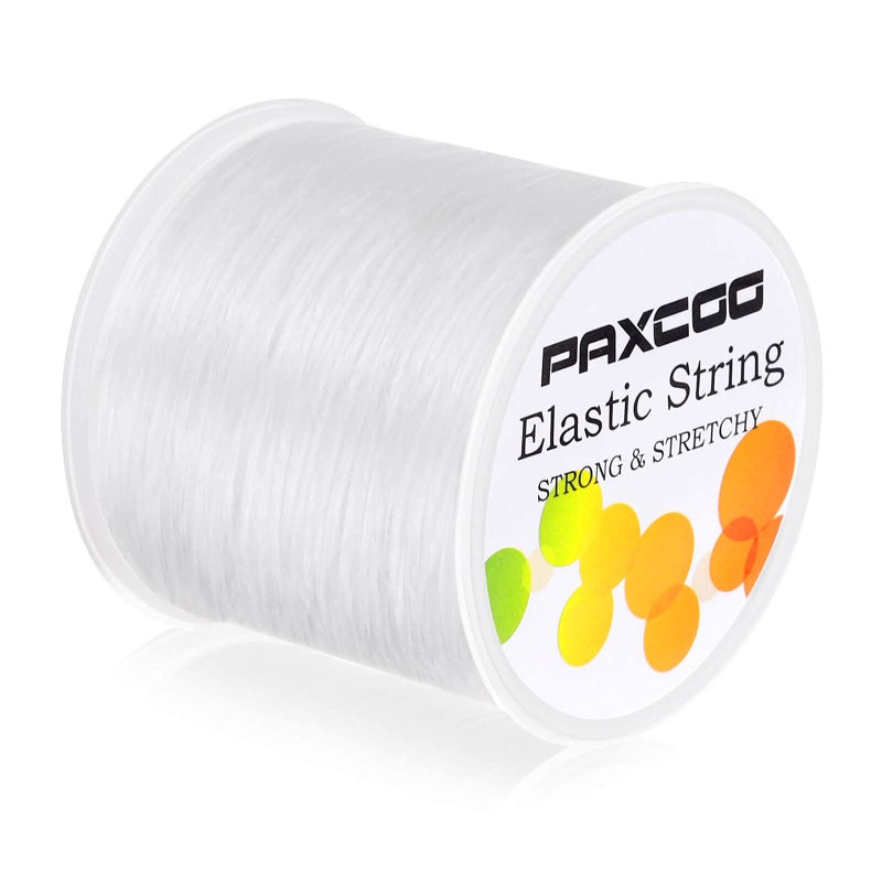 Paxcoo 1mm Elastic Bracelet String Cord Stretch Bead Cord for Jewelry Making and Bracelet Making White - Image 1