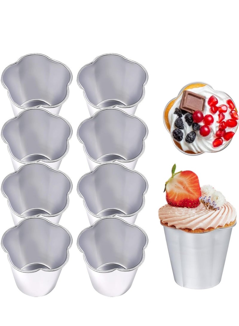 10 Pieces Popover Pans, Nonstick Aluminium Pudding Cups Egg Tart Molds Para Flan molde Chocolate Molten Pans Raspberry Souffle Pot for Cupcake, Brownies, Souffle, Pie, Muffins - Image 1