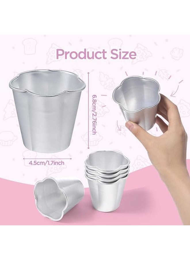 10 Pieces Popover Pans, Nonstick Aluminium Pudding Cups Egg Tart Molds Para Flan molde Chocolate Molten Pans Raspberry Souffle Pot for Cupcake, Brownies, Souffle, Pie, Muffins - Image 4