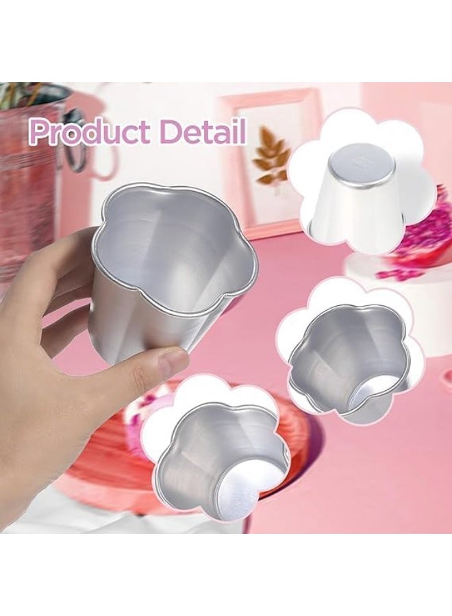 10 Pieces Popover Pans, Nonstick Aluminium Pudding Cups Egg Tart Molds Para Flan molde Chocolate Molten Pans Raspberry Souffle Pot for Cupcake, Brownies, Souffle, Pie, Muffins - Image 5
