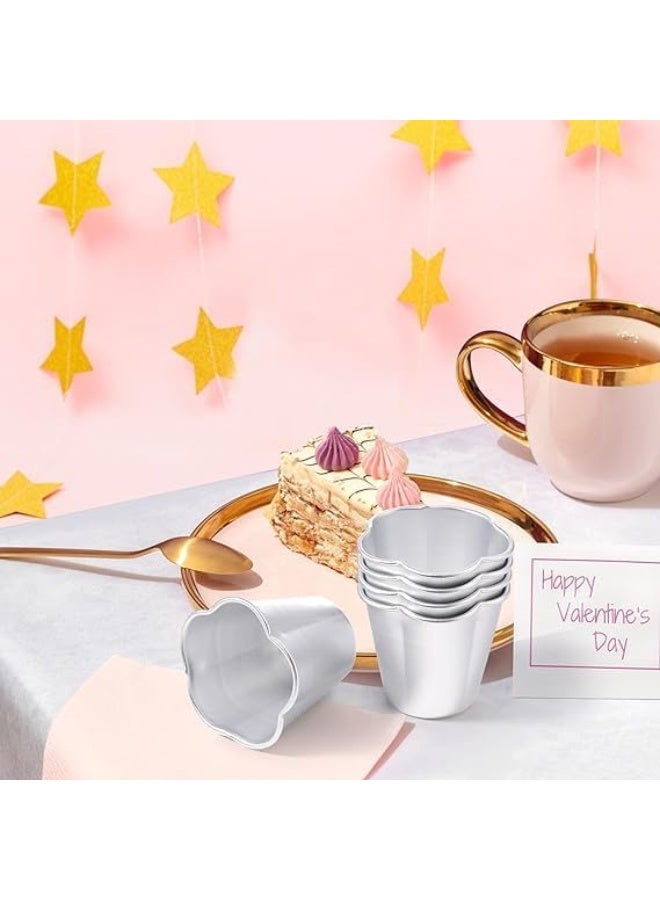 10 Pieces Popover Pans, Nonstick Aluminium Pudding Cups Egg Tart Molds Para Flan molde Chocolate Molten Pans Raspberry Souffle Pot for Cupcake, Brownies, Souffle, Pie, Muffins - Image 2