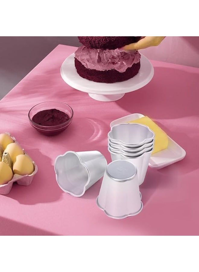 10 Pieces Popover Pans, Nonstick Aluminium Pudding Cups Egg Tart Molds Para Flan molde Chocolate Molten Pans Raspberry Souffle Pot for Cupcake, Brownies, Souffle, Pie, Muffins - Image 3