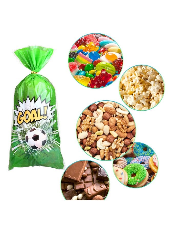 Kesote Soccer Cellophane Treat Bags 100 Pieces Soccer Gift Goodie Candy Bags With Ties For Soccer Birthday Party Favors Supplies - Image 3