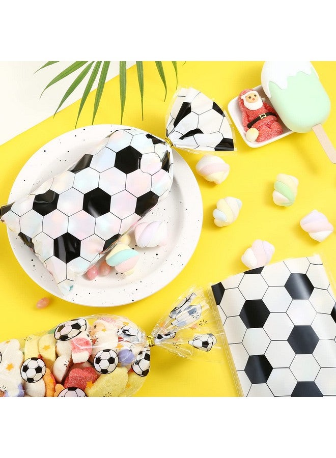 Kesote Soccer Cellophane Treat Bags 100 Pieces Soccer Gift Goodie Candy Bags With Ties For Soccer Birthday Party Favors Supplies - Image 5