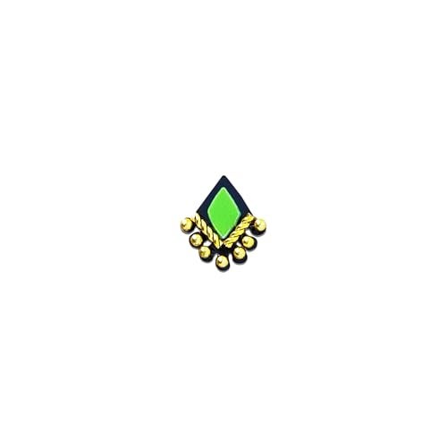 Comet Busters Diamond Shaped Beautiful Multicolor Bindi With Gold Beads (BIN812)(7mm) - Image 2