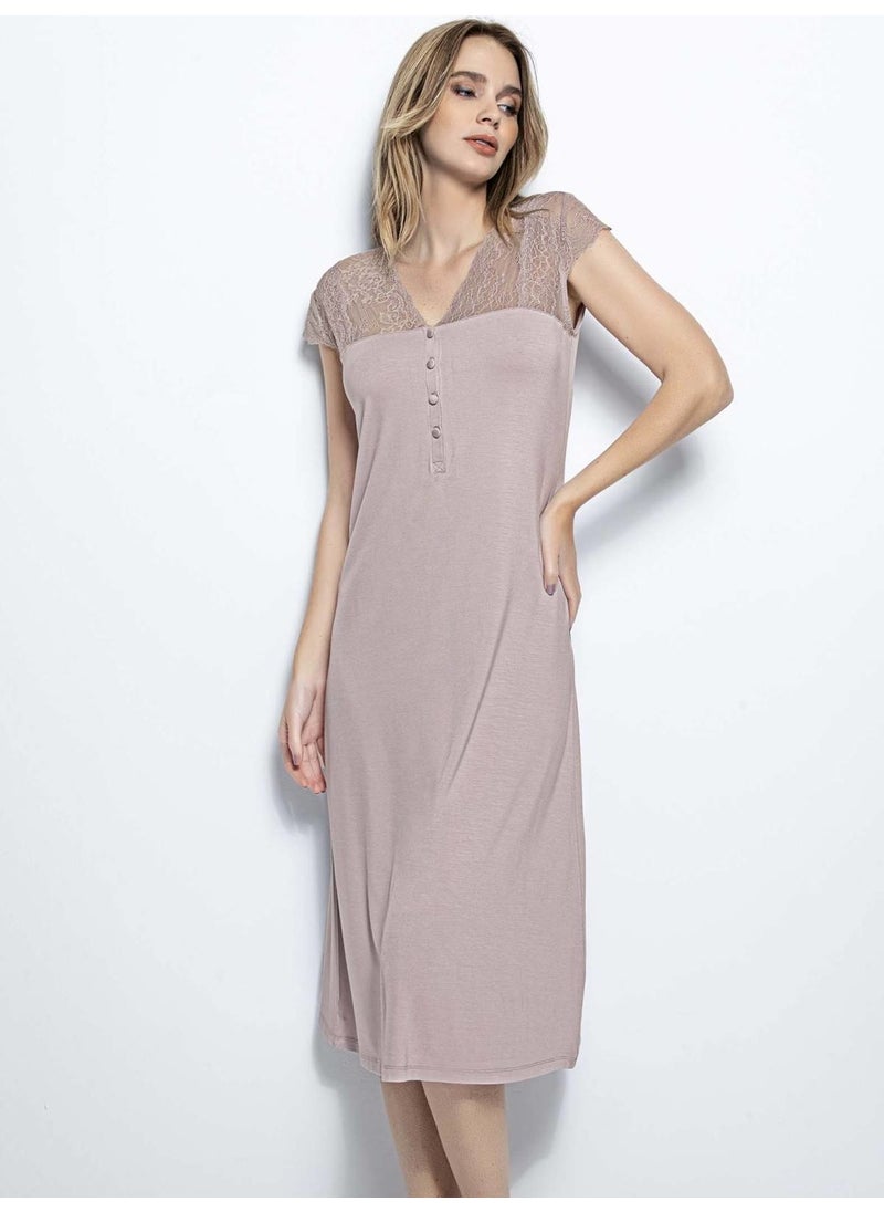 Monamise 18436 Short Sleeve Nightgown - Mink 