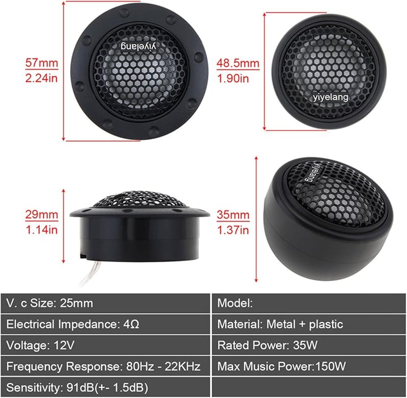 YHA380 150W Super Power Dome Tweeter Coil Loudspeaker Clear Sound ABS Material Easy Installation Car Accessory - Image 5