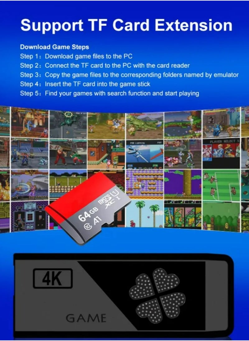 مي فازا - ألعاب الفيديو وحدة تحكم لعبة 2.4G المزدوج وحدة تحكم لاسلكية لعبة عصا 4K 13000 ألعاب 64GB الرجعية - Image 1