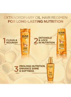 L'OREAL PARIS Elvive Extraordinary Oil Nourishing Shampoo, Pack of 2, 600+400ml  - Image 2