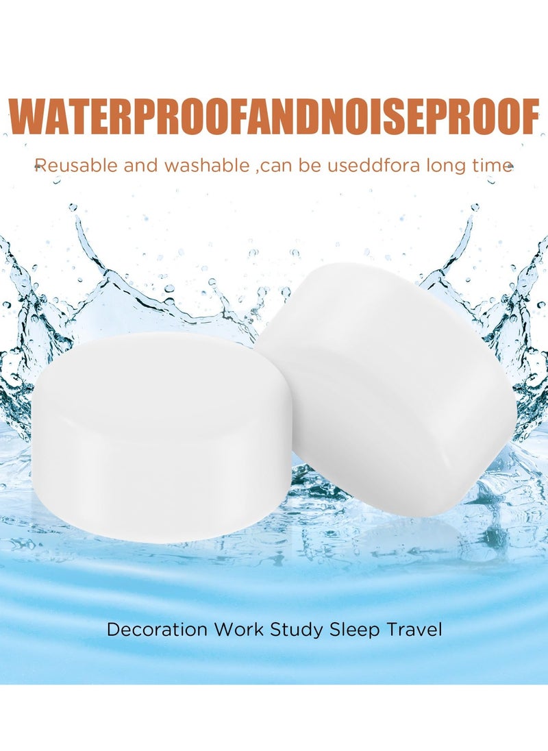 BONITO 6 Pairs Reusable Silicone Ear Plugs, Soft Moldable Noise Cancelling Waterproof Sound Blocking Earplugs for Sleeping, Snoring, Working, Swimming, Airplanes (White)  - Image 5