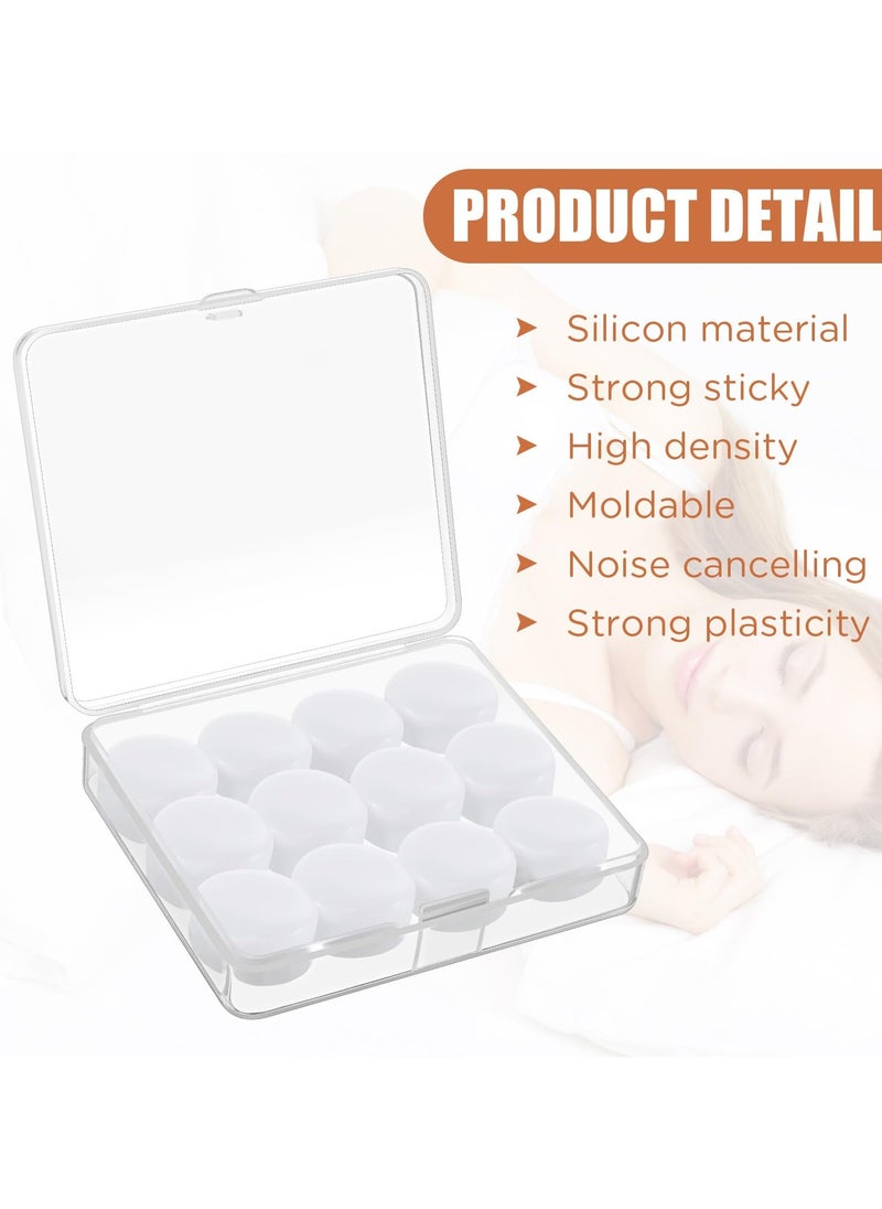 BONITO 6 Pairs Reusable Silicone Ear Plugs, Soft Moldable Noise Cancelling Waterproof Sound Blocking Earplugs for Sleeping, Snoring, Working, Swimming, Airplanes (White)  - Image 2