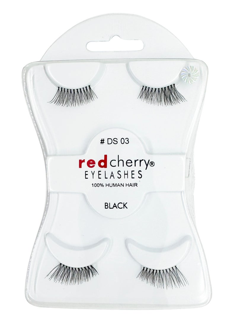 ريد تشيري رموش ريد شيري شعر طبيعي أسود 2 في 1 # DS 03 - Image 1