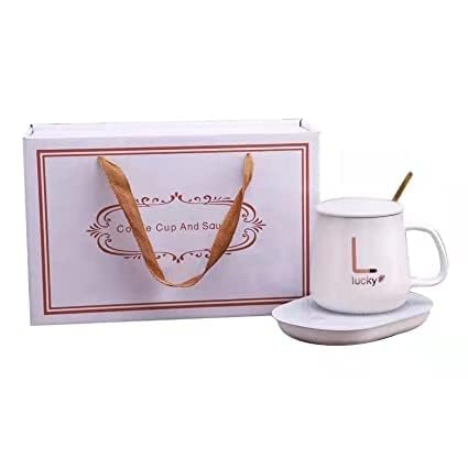 ConvertKitchen Ceramic USB Coffee Mug Heater Mug Set Coffee Warmer for Desk with Auto Shut Off for Milk Tea Cocoa Water Home and Office 400 ML Multicolor - Image 3