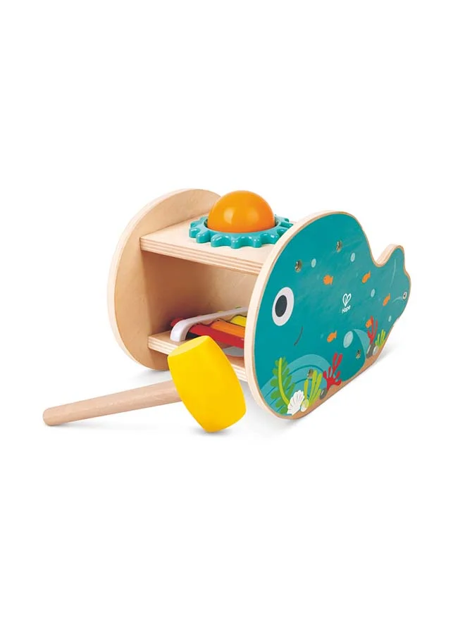 Hape Wooden Musical Whale Tap Bench With Xylophone 3-Piece