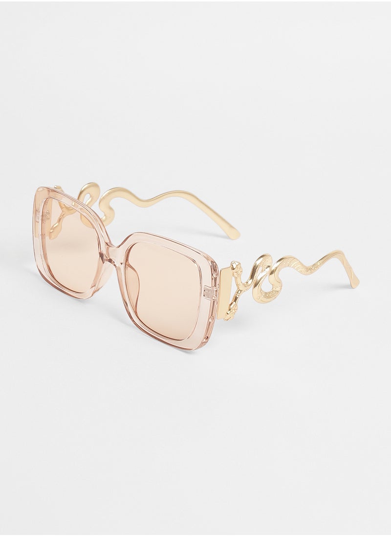 Haute Sauce Haute Sauce Women's The Serpent Butterfly Sunglasses For Casual Wear | One-Size | California Gold Alloy Frame | Ash Brown Polarized Lens | Full Rim | Eyewear For Woman & Girls  - Image 5