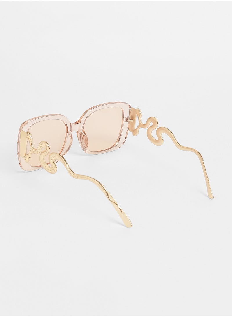 Haute Sauce Haute Sauce Women's The Serpent Butterfly Sunglasses For Casual Wear | One-Size | California Gold Alloy Frame | Ash Brown Polarized Lens | Full Rim | Eyewear For Woman & Girls  - Image 4