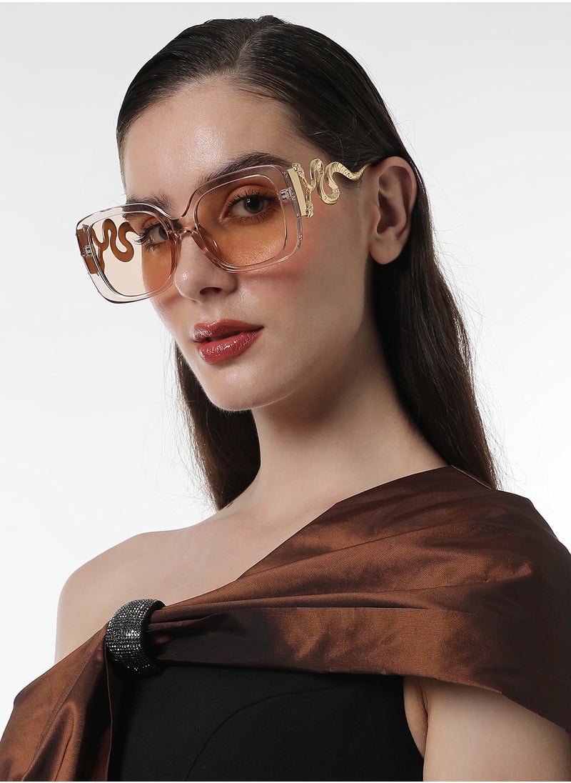 Haute Sauce Haute Sauce Women's The Serpent Butterfly Sunglasses For Casual Wear | One-Size | California Gold Alloy Frame | Ash Brown Polarized Lens | Full Rim | Eyewear For Woman & Girls  - Image 3