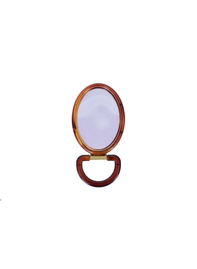 Scarlet Line Professional Series Oval Shape Medium Size Double Sided Magnifying Makeup Mirror With Handle Stand For Men & Women, 21 X 12.5 X 1 Cm - Image 1